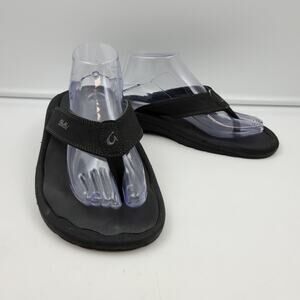 OluKai Ohana Sandals Mens 13 Black Gray Flip Flops 10110A-4042 Beach Outdoo